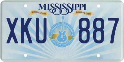 MS license plate XKU887