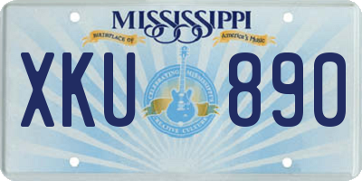 MS license plate XKU890