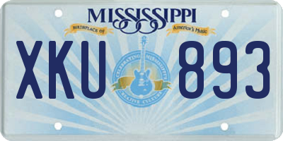 MS license plate XKU893