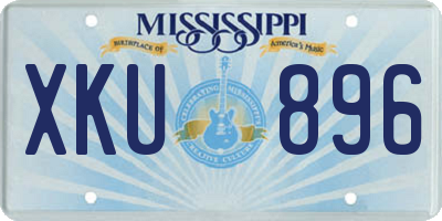 MS license plate XKU896