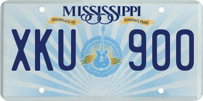 MS license plate XKU900