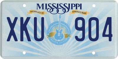 MS license plate XKU904
