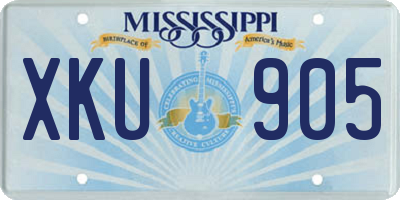 MS license plate XKU905