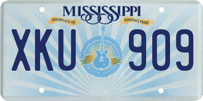MS license plate XKU909
