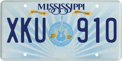 MS license plate XKU910