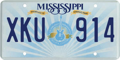 MS license plate XKU914