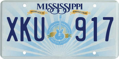 MS license plate XKU917