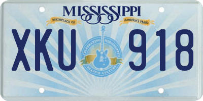 MS license plate XKU918