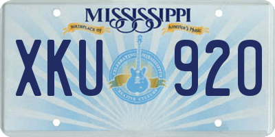 MS license plate XKU920
