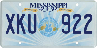 MS license plate XKU922