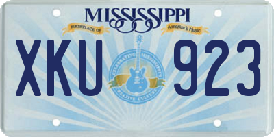 MS license plate XKU923