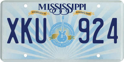 MS license plate XKU924
