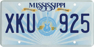 MS license plate XKU925