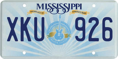 MS license plate XKU926
