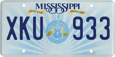 MS license plate XKU933
