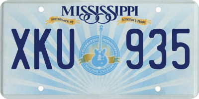 MS license plate XKU935