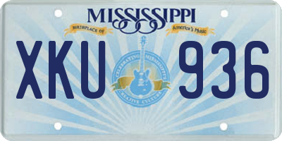 MS license plate XKU936