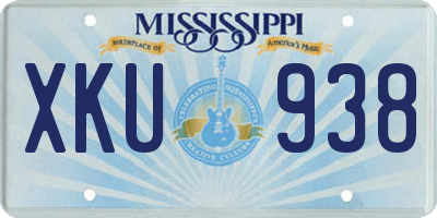 MS license plate XKU938