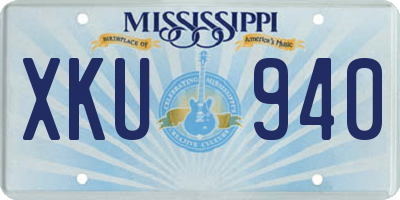 MS license plate XKU940