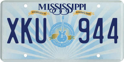 MS license plate XKU944