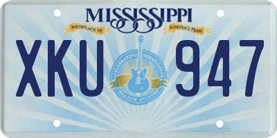 MS license plate XKU947