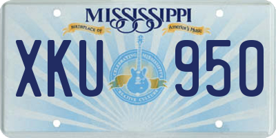 MS license plate XKU950
