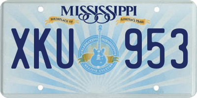 MS license plate XKU953