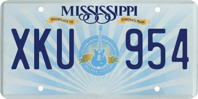 MS license plate XKU954