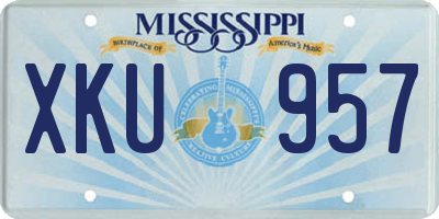 MS license plate XKU957