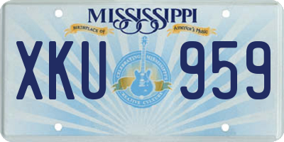 MS license plate XKU959