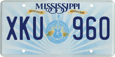 MS license plate XKU960