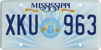 MS license plate XKU963