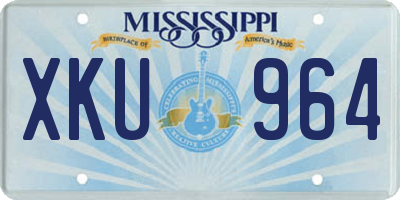 MS license plate XKU964