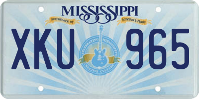 MS license plate XKU965