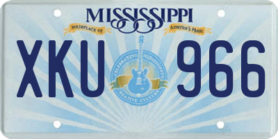 MS license plate XKU966