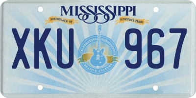 MS license plate XKU967
