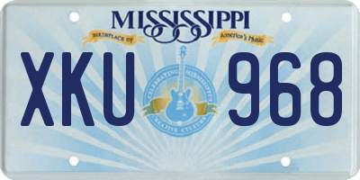 MS license plate XKU968