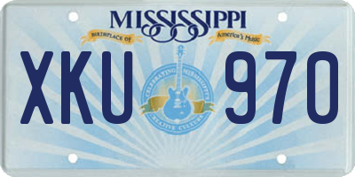 MS license plate XKU970