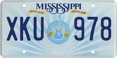 MS license plate XKU978