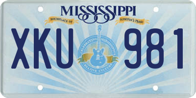 MS license plate XKU981