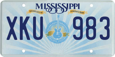 MS license plate XKU983