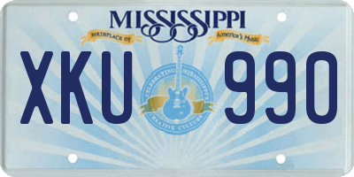 MS license plate XKU990