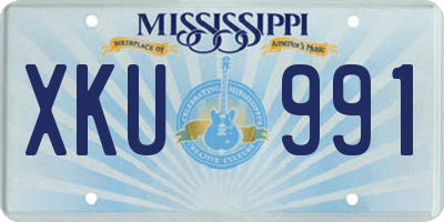 MS license plate XKU991