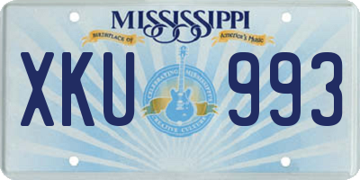 MS license plate XKU993