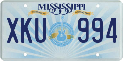 MS license plate XKU994