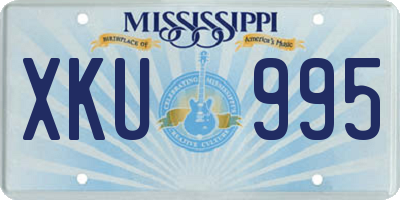 MS license plate XKU995