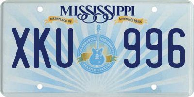 MS license plate XKU996
