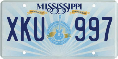 MS license plate XKU997