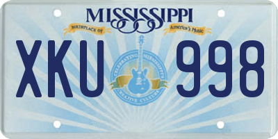MS license plate XKU998