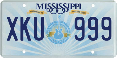 MS license plate XKU999